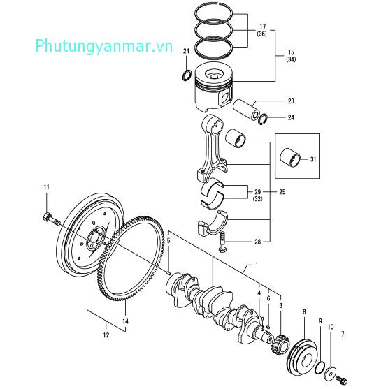 Pít tông và trục khuỷu